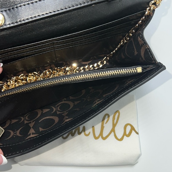 🖤💛NWT CAMILLA GOLD CHAIN FLAP CROSSBODY BAG IN SOLID BLACK WITH GOLD HARDWARE - Picture 14 of 16